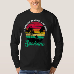 T-shirt Je Parcoure Les Plages Et Le Surf Spokane Surfing