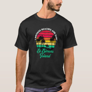 T-shirt Je Parcoure Les Plages Et Surf St Simons Island Su
