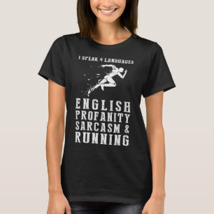 T-shirt Je parle 4 langues Anglais Profanité Sarcasme et