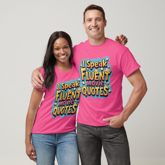 T-shirt Je Parle Citations De Film Fluent Retro Pop Art (Unisexe)