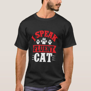 T-shirt Je parle couramment Cat Mom