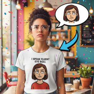 T-shirt Je Parle Fluent Eye Roll - Funny Minimalist Pop Ar