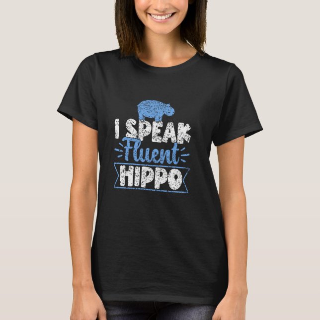 T-shirt Je Parle Hippo Fluent Dire Hippopotam Hippopotam H (Devant)