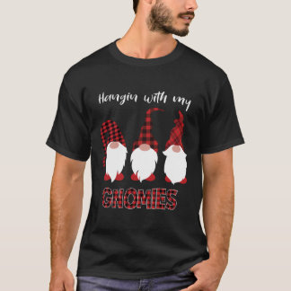 T-shirt Je Passe Avec Mes Gnomies Buffalo Plaid Gnome
