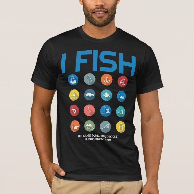 T-shirt Je Pêche Parce Que Punir Les Gens Est Congelé Sur (Devant)