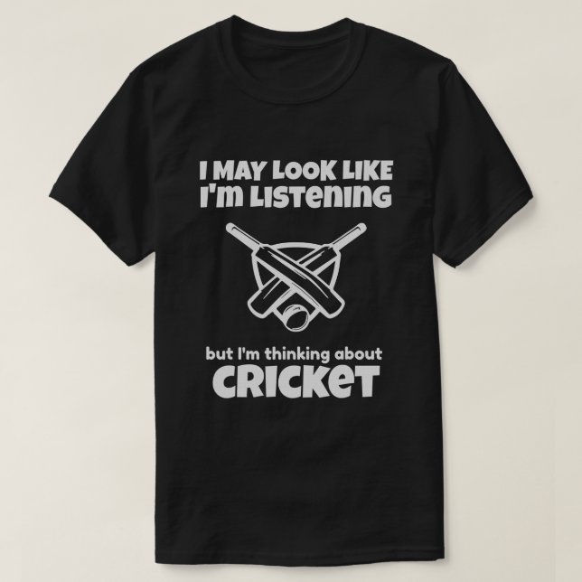 T-shirt Je Pensais À Cricket Sport Ball Jeu (Design devant)