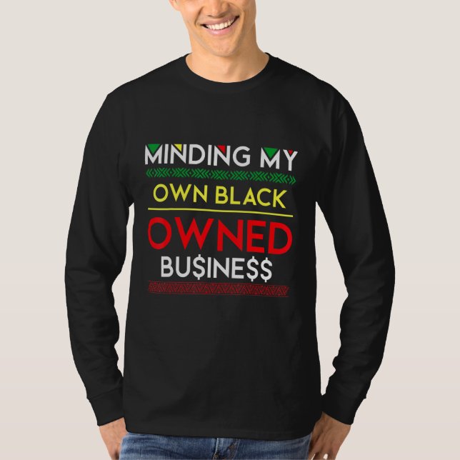 T-shirt Je Pense À Mon Propre Entreprise Noire L'Argent En (Devant)