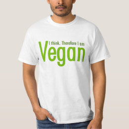 T-shirt Je pense. Par conséquent je suis végétalien