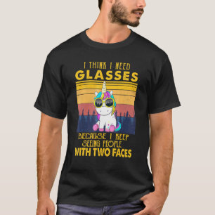 T-shirt Je Pense Que J'Ai Besoin De Lunettes Unicones Vint