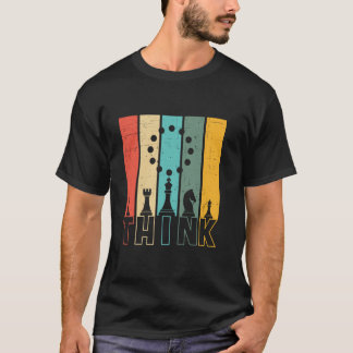 T-shirt Je pense que les pièces d'échecs sont drôles échiq
