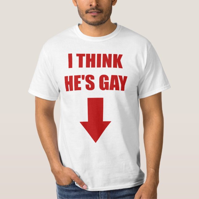 T-shirt Je pense qu'il est pièce en t gaie (Devant)