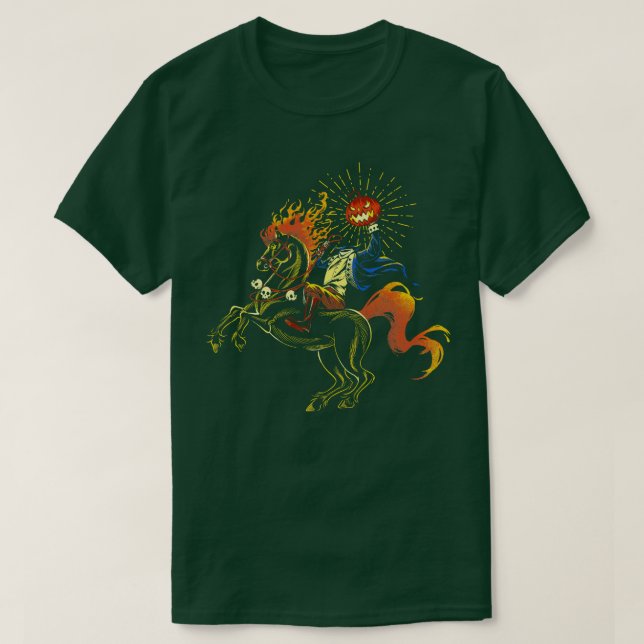 T-shirt Je perds mon esprit Citrouille Horseman sans tête  (Design devant)