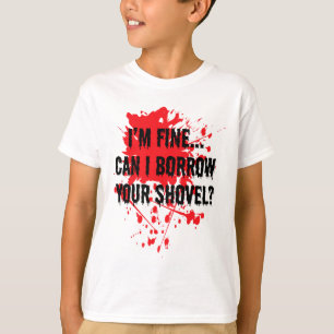 T-shirt Je peux emprunter ton Halloween sanglant Shovel