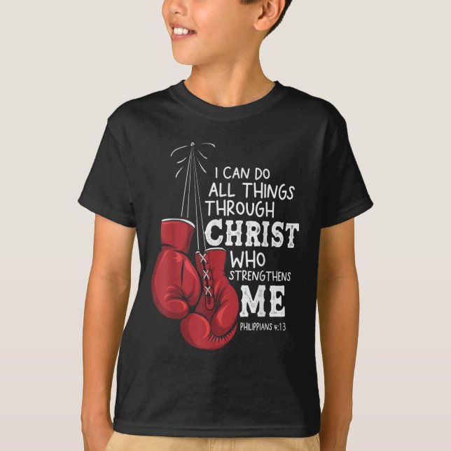 T-shirt Je peux faire des choses Citation de boxe chrétien (Devant)