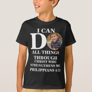 T-shirt Je peux faire tout ce que Christian photo Bible ve