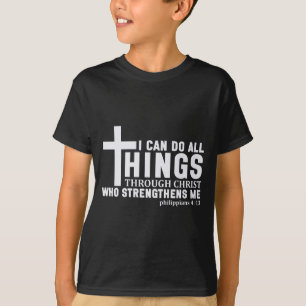 T-shirt Je peux faire toutes choses par Christ Hommes reli