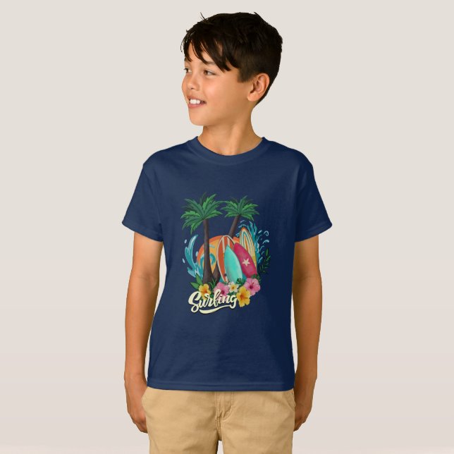 T-shirt Je Peux Surfer | Surf | Surf rétro | Plateau (Devant entier)