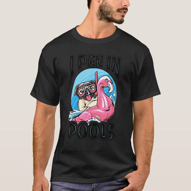 T-shirt Je Pie Dans Les Piscines Chien Piscine Plaisanteri (Devant)