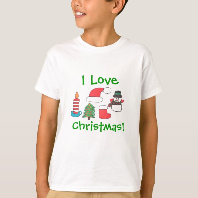 T-SHIRT "JE PIÈCE EN T AIME NOËL "AVEC DES ARTICLES DE (Devant)