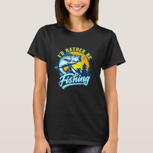 T-shirt Je Plais Pêcher Pot Lac Basse Poisson F