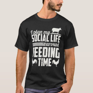 T-shirt Je planifie ma vie sociale autour du poulet à l'he