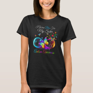 T-shirt Je Porte Bleu Pour Ma Soeur Papillon Sensibilisati