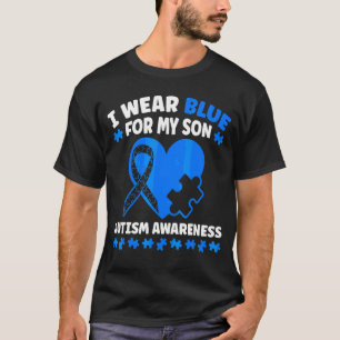 T-shirt Je Porte Bleu Pour Mon Fils Autism Awareness Puzzl