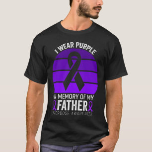 T-shirt Je Porte Conscience de l'overdose violette Ribbon 