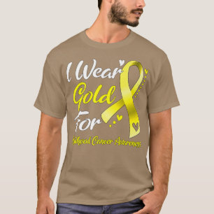 T-shirt Je Porte De L'Or Pour La Sensibilisation Au Cancer
