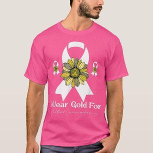 T-shirt Je porte de l'or pour le ruban de tournesol de can