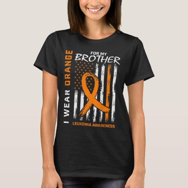 T-shirt Je Porte De L'Orange Pour Brother Leukemia Sensibi (Devant)