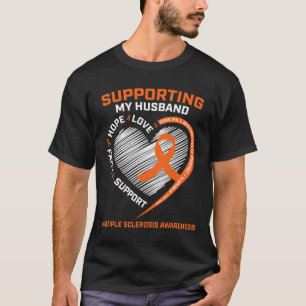T-shirt Je Porte De L'Orange Pour Mon Mari Sclérose Multip