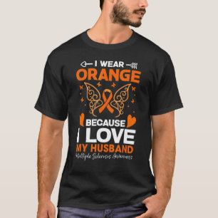 T-shirt Je Porte De L'Orange Pour Mon Mari Sclérose Multip