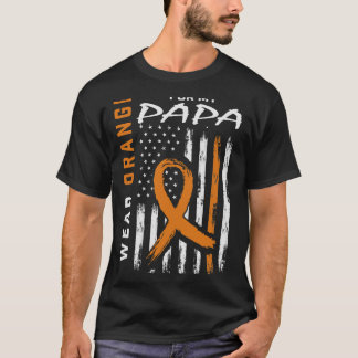 T-shirt Je Porte De L'Orange Pour Mon Papa Leucémie Cancer