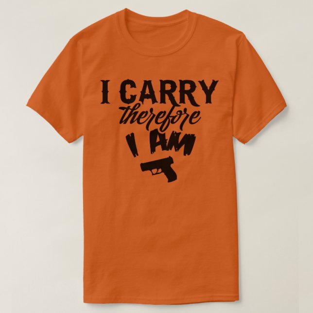 T-shirt Je porte donc je suis noir 1 (Design devant)