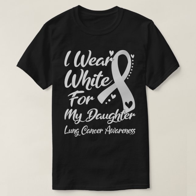 T-shirt Je Porte Du Blanc Pour Ma Fille Sensibilisation Au (Design devant)