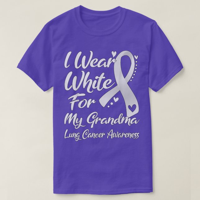 T-shirt Je Porte Du Blanc Pour Ma Grand-Mère Sensibilisati (Design devant)