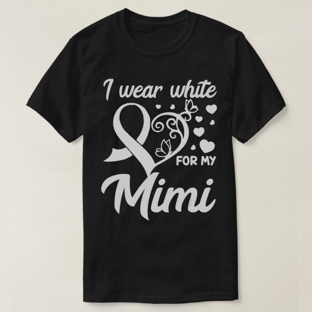 T-shirt Je Porte Du Blanc Pour Ma Sensibilisation Au Cance (Design devant)