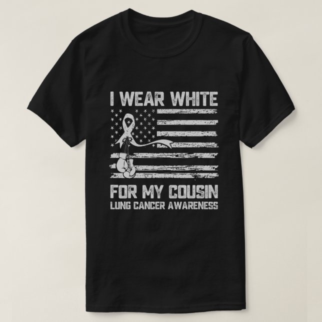 T-shirt Je Porte Du Blanc Pour Mon Cousin Sensibilisation  (Design devant)