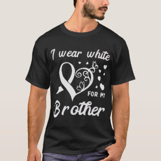 T-shirt Je porte du blanc pour mon frère sensibilisation a