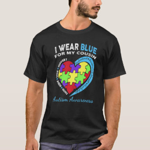T-shirt Je porte du bleu génial pour la sensibilisation à 