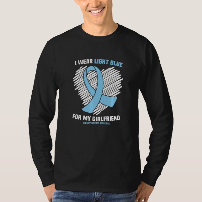 T-shirt Je Porte Du Bleu Léger Pour Girlfriend Addisonu201 (Devant)