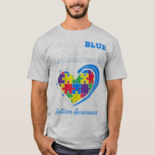 T-shirt Je Porte Du Bleu Pour La Famille De Sensibilisatio