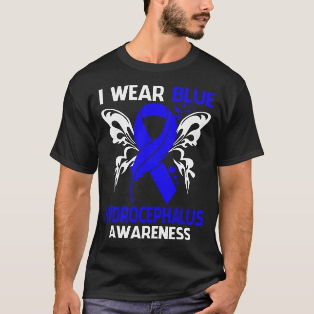 T-shirt Je Porte Du Bleu Pour La Sensibilisation À L'HYDRO (Devant)