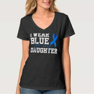 T-shirt Je Porte Du Bleu Pour Ma Fille Sensibilisations su