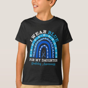 T-shirt Je Porte Du Bleu Pour Ma Fille T1D Diabète De Type