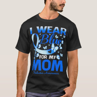 T-shirt Je Porte Du Bleu Pour Ma Mère Sensibilisation Au D