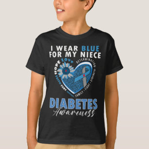 T-shirt Je Porte Du Bleu Pour Ma Nièce Type 1 Sensibilisat