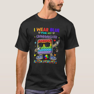 T-shirt Je Porte Du Bleu Pour Ma Petite-Fille Sensibilisat