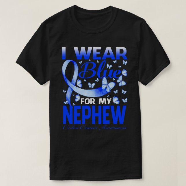 T-shirt Je Porte Du Bleu Pour Ma Sensibilisation Au Cancer (Design devant)